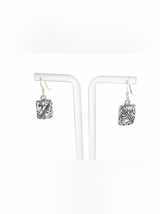 925 Sterling Silver Jewelry - NEW Sterling Silver 925 Filigree & Scroll design french hook dangle Earrings